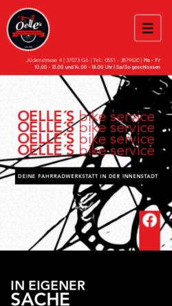 Vorschau der mobilen Webseite www.oellesbikeservice.de, Oelles Bike Service, Thomas Oelze