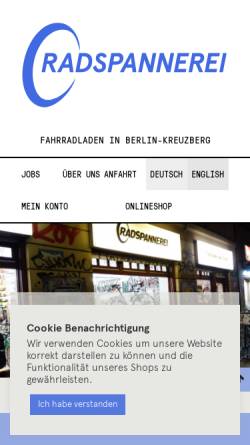 Vorschau der mobilen Webseite rad-spannerei.de, Radspannerei