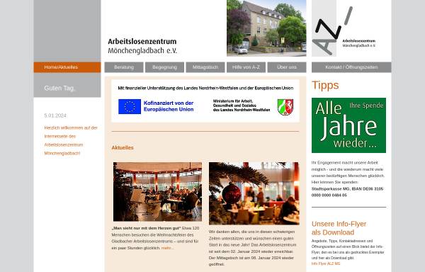 Vorschau von www.arbeitslosenzentrum-mg.de, Arbeitslosenzentrum MG e.V.