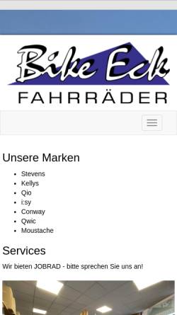 Vorschau der mobilen Webseite www.bike-eck.de, Bike Eck