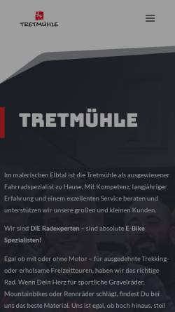 Vorschau der mobilen Webseite www.tretmuehle.de, Tretmühle