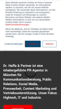 Vorschau der mobilen Webseite www.haffapartner.de, Dr. Haffa & Partner Public Relations GmbH