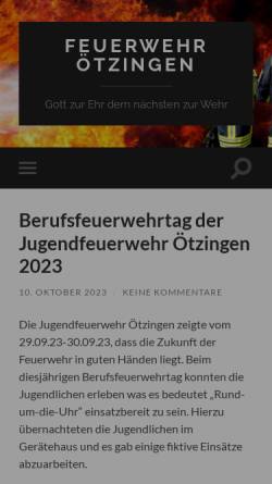 Vorschau der mobilen Webseite feuerwehr-oetzingen.de, Freiwillige Feuerwehr Ötzingen