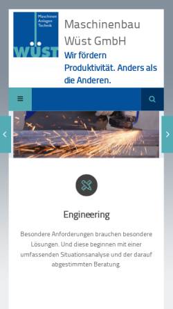 Vorschau der mobilen Webseite www.maschinenbau-wuest.de, Maschinenbau Wüst GmbH