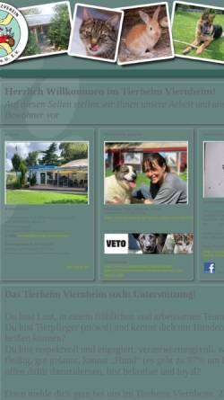 Vorschau der mobilen Webseite tierheim-viernheim.de, Tierschutzverein Viernheim u.U. e.V.