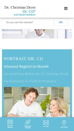 Vorschau der mobilen Webseite www.zahnspange-zug.ch, Dr. Christian Drost