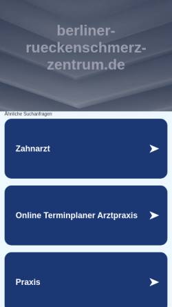Vorschau der mobilen Webseite www.berliner-rueckenschmerz-zentrum.de, Zentrum für integrative Versorgung Rückenschmerz Berlin – IVR