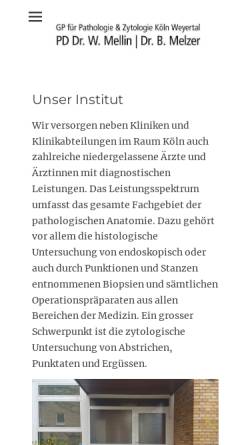 Vorschau der mobilen Webseite www.patho-zyto-koeln.de, Gemeinschaftspraxis für Pathologie und Zytologie
