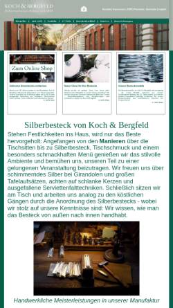 Vorschau der mobilen Webseite www.koch-bergfeld.de, Koch und Bergfeld Besteckmanufaktur GmbH