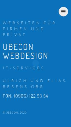 Vorschau der mobilen Webseite ubecon.de, Ubecon, Ulrich Berens