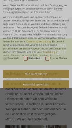 Vorschau der mobilen Webseite www.trossen-weine.de, Weingut Jörg Trossen