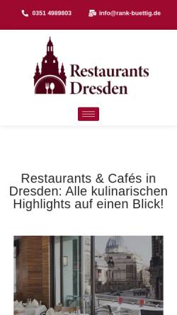 Vorschau der mobilen Webseite www.restaurants-dresden.de, Rank und Büttig Gastronomie