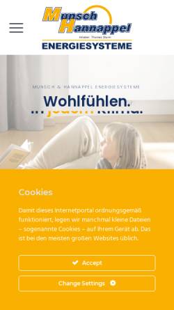 Vorschau der mobilen Webseite www.sturm-heizung-sanitaer.de, Munsch + Hannappel - Inhaber Thomas Sturm