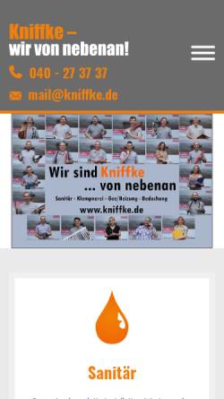 Vorschau der mobilen Webseite www.kniffke.de, H. Kniffke Sanitärtechnik GmbH