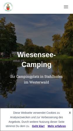 Vorschau der mobilen Webseite wiesensee-camping.de, Campingplatz am Wiesensee