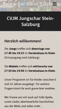 Vorschau der mobilen Webseite www.cvjm-stein-salzburg.de, CVJM Jungschar Stein-Salzburg