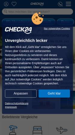 Vorschau der mobilen Webseite www.check24.de, Check24 Vergleichsportal GmbH