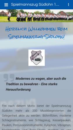 Vorschau der mobilen Webseite www.spielmannszug-suedlohn.de, Spielmannszug Südlohn 1950 e.V.