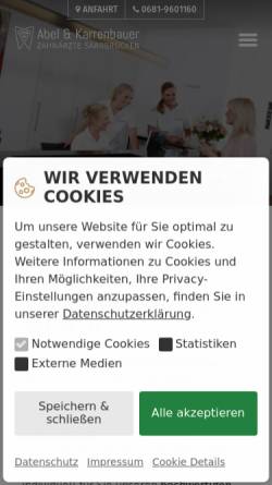 Vorschau der mobilen Webseite zahnarztpraxis-rotenbuehl.de, Abel, Dr. Steffen und Britta Karrenbauer Zahnärzte