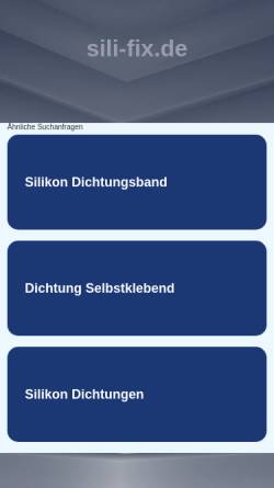Vorschau der mobilen Webseite www.sili-fix.de, Holger Reusche, Sili-Fix