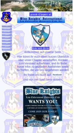 Vorschau der mobilen Webseite www.blueknightsgermany12.de, Blue Knights Chapter XII Saarpfalz