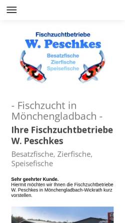 Vorschau der mobilen Webseite www.fischzuchtpeschkes.de, Fischzucht Peschkes