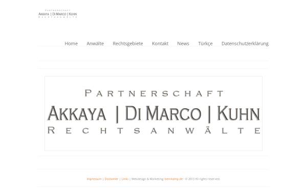 Vorschau von www.akkaya-dimarco.de, Akkaya, Rasim und Mirco Di Marco Rechtsanwälte