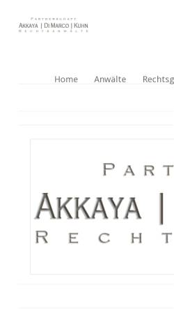 Vorschau der mobilen Webseite www.akkaya-dimarco.de, Akkaya, Rasim und Mirco Di Marco Rechtsanwälte