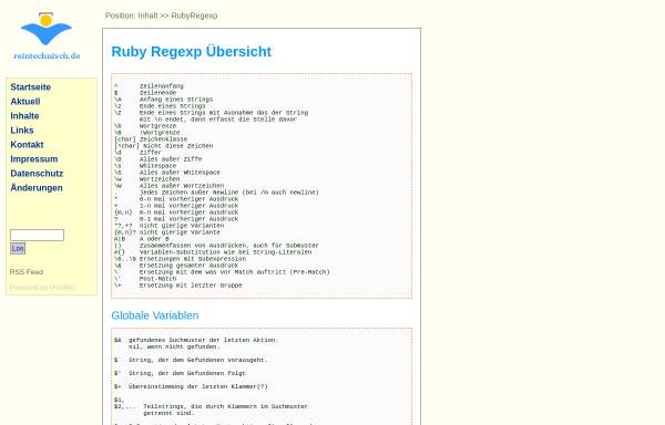 reintechnisch.de: Ruby Regexp Übersicht