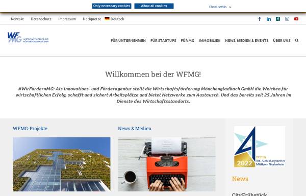 Vorschau von www.wfmg.de, Wirtschaftsförderung Mönchengladbach GmbH