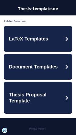 Vorschau der mobilen Webseite www.thesis-template.de, LaTeX Vorlagen für die Diplomarbeit