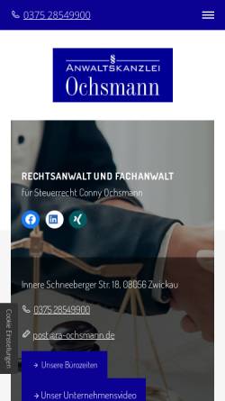 Vorschau der mobilen Webseite www.ochsmann.net, Rechtsanwalt Ochsmann
