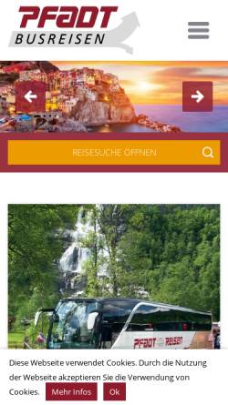 Vorschau der mobilen Webseite www.pfadt-reisen.de, Pfadt Busreisen