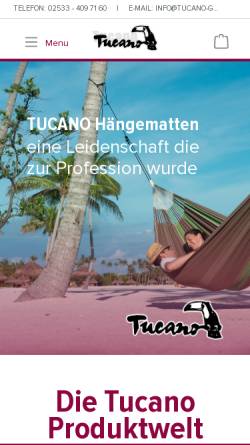 Vorschau der mobilen Webseite tucano-gmbh.de, Tucano Internationale Wohntextilien GmbH
