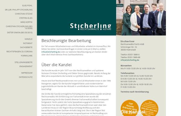 Vorschau von www.sticherling-simon.de, Kanzlei Sticherling, Simon & Partner GbR