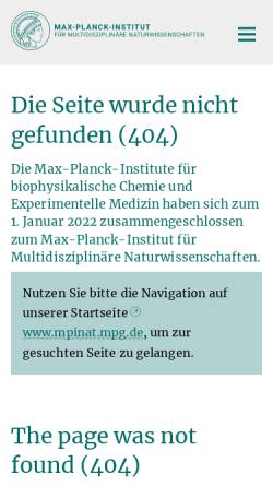 Vorschau der mobilen Webseite www.em.mpg.de, Max-Planck-Institut für experimentelle Medizin München