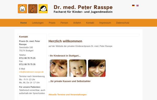 Vorschau von www.kinderarzt-rasspe.de, Dr. med. Peter Rasspe
