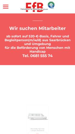 Vorschau der mobilen Webseite www.ffb-fahrdienst.de, FfB Fahrdienst für Behinderte gGmbH