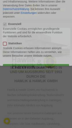 Vorschau der mobilen Webseite hawlikhygiene.de, Hawlik und Hawlik GmbH
