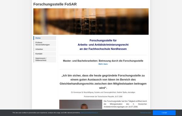 Vorschau von www.fosar.de, Forschungsstelle für Arbeitsrecht und Antidiskriminierungsrecht
