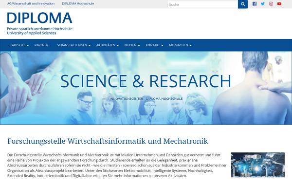 Vorschau von www.forschungsstelle-imb.com, Forschungsstelle für Wirtschaftsinformatik und Mechatronik