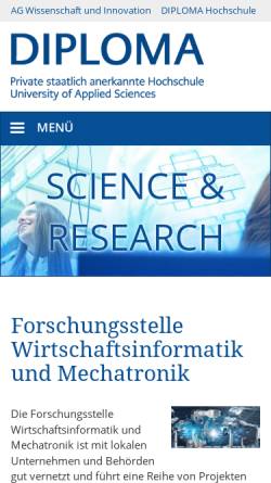 Vorschau der mobilen Webseite www.forschungsstelle-imb.com, Forschungsstelle für Wirtschaftsinformatik und Mechatronik