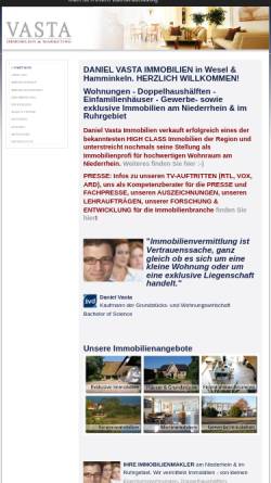 Vorschau der mobilen Webseite www.immobilien-vasta.de, VD Immobilien