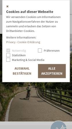 Vorschau der mobilen Webseite www.stelviopark.bz.it, Radtag Stilfserjoch, Prad (I)