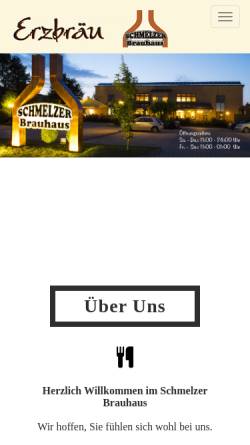 Vorschau der mobilen Webseite schmelzer-brauhaus.de, Erzbräu Schmelzer Brauhaus