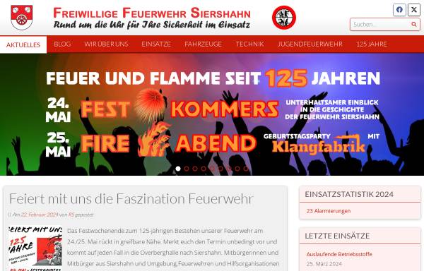 Vorschau von www.feuerwehr-siershahn.de, Freiwillige Feuerwehr Siershahn