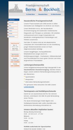 Vorschau der mobilen Webseite www.praxis-berns-essen.de, Praxisgemeinschaft Dres. Berns