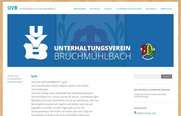 Vorschau von uvb-info.de, Unterhaltungsverein Bruchmühlbach