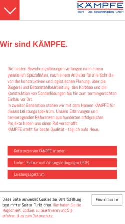 Vorschau der mobilen Webseite www.kaempfe.de, Kämpfe Stahl- und Bewehrungsbau GmbH