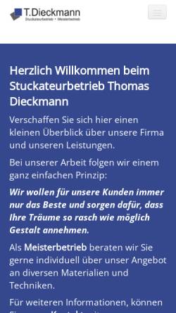 Vorschau der mobilen Webseite www.stuck-dieckmann.de, Stuckateurbetrieb Dieckmann